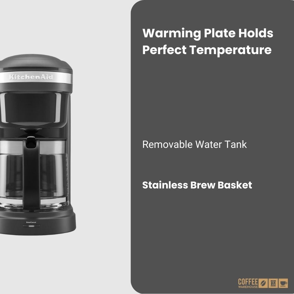 12 Cup Drip Coffee Maker with Spiral Showerhead _ Matte Charcoal Grey
