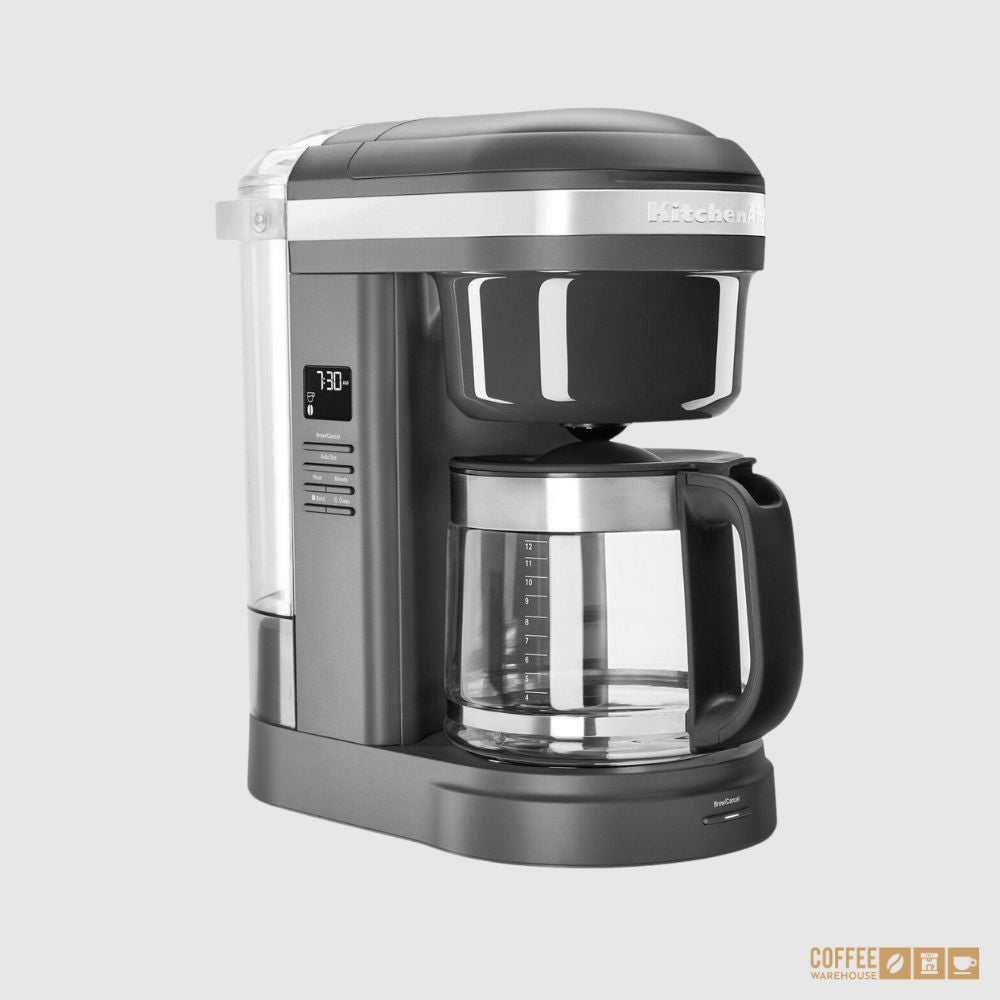 12 Cup Drip Coffee Maker with Spiral Showerhead _ Matte Charcoal Grey