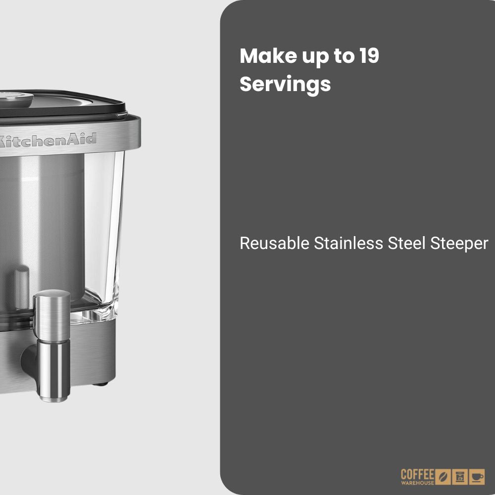 38 oz Cold Brew Coffee Maker _ Brushed Stainless Steel