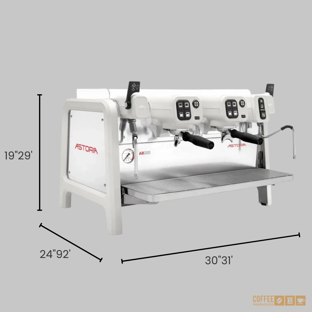 Astoria AB 200 2-Group Semi-Automatic Espresso Machine - White