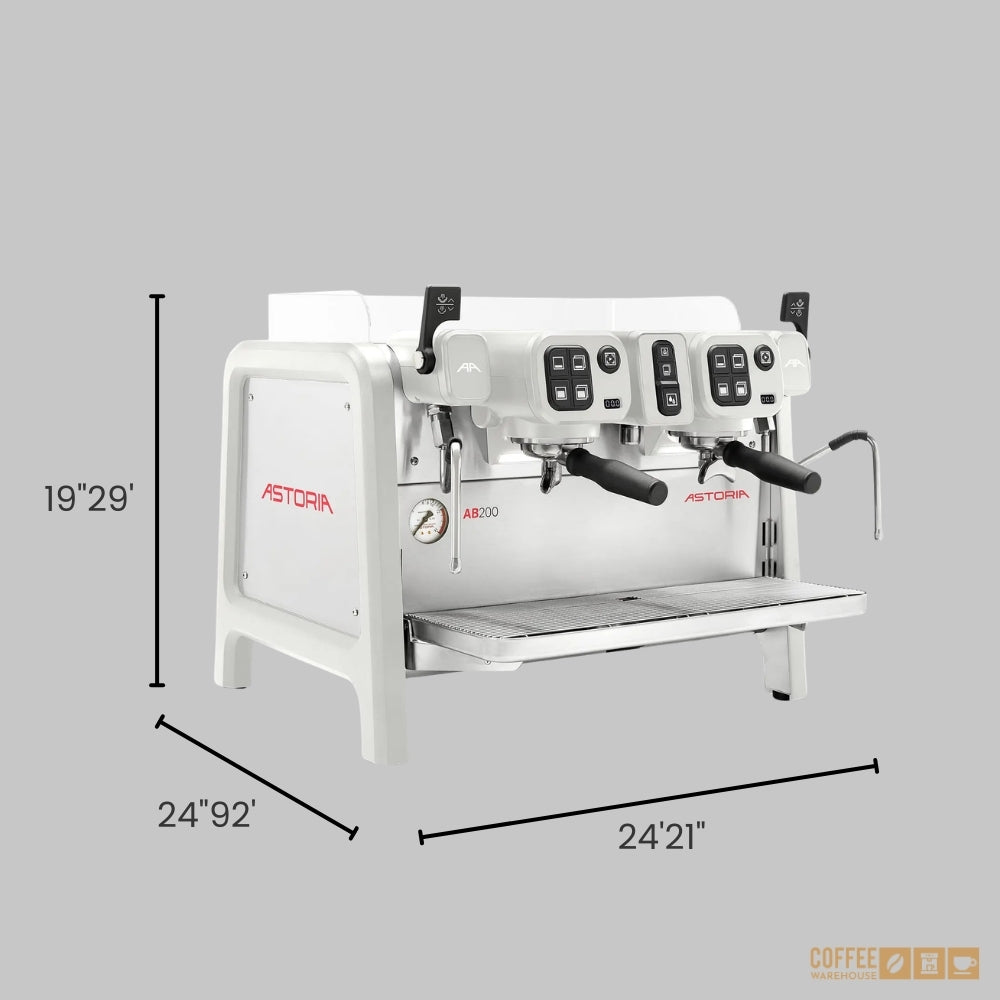 Astoria AB 200 - Compact 2 group Semi-Automatic 220V Espresso Machine - White