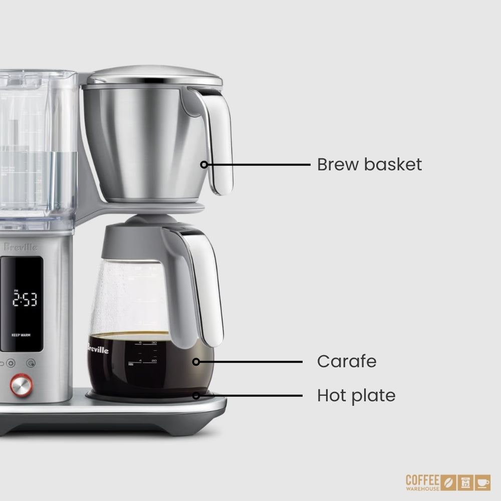 Breville the Luxe Brewer™ Glass has Hot plate that maintains temperature up to 6 hours