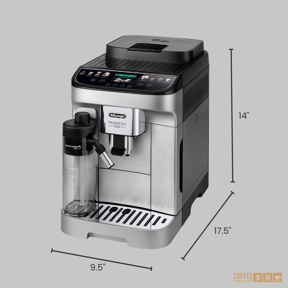 De’Longhi Magnifica Duo Fully Automatic Espresso Machine – Brushed Silver