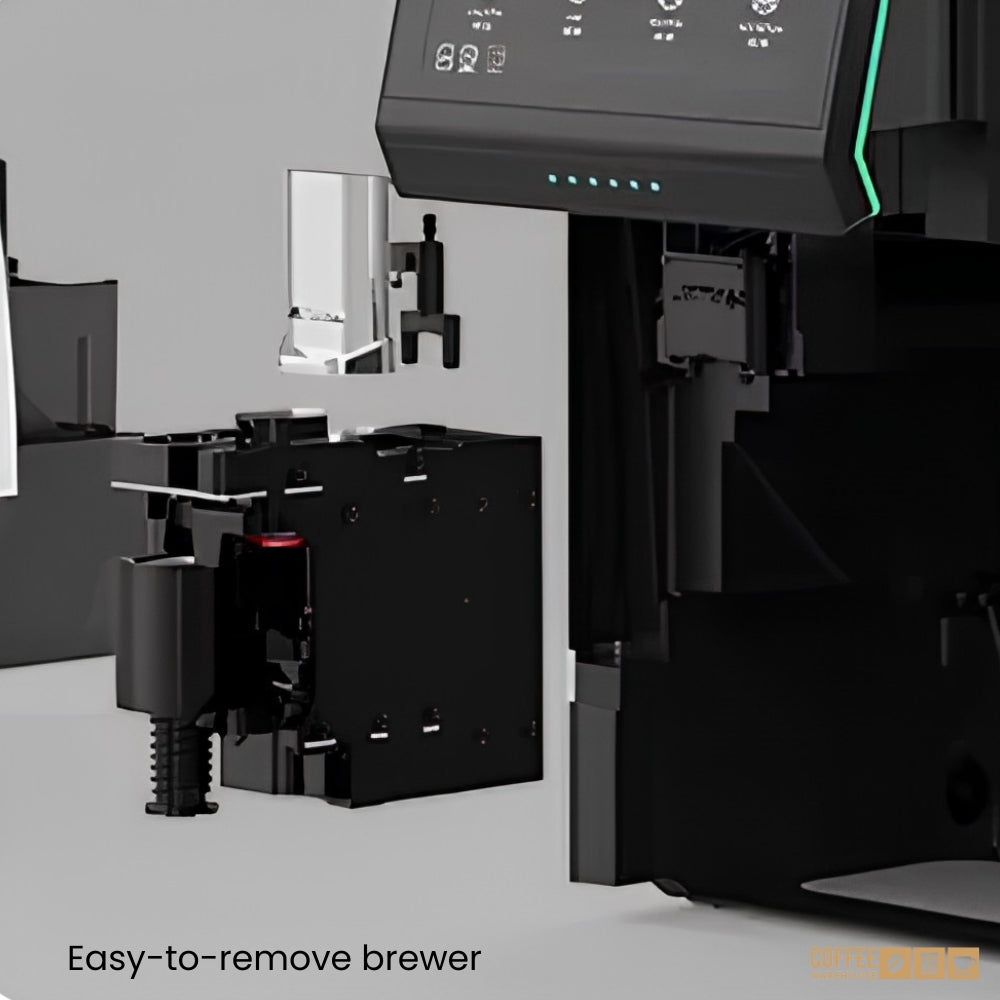 Coffee machine parts are removed to get cleaned