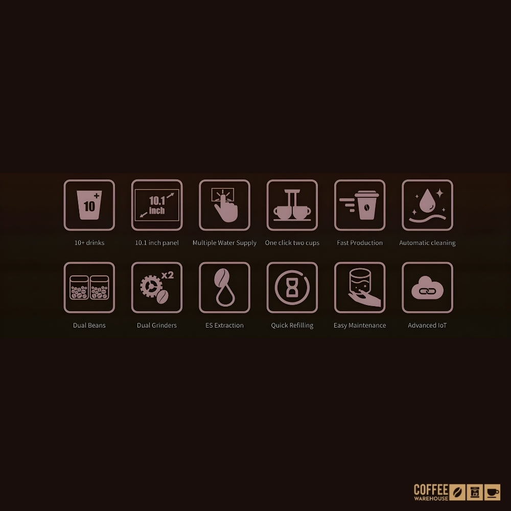 E.D. prime Bean Master Fully Automatic Coffee Machine + Milk Fridge