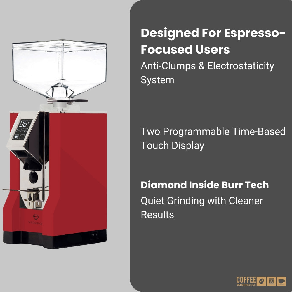 Eureka Mignon Magnifico-55 Digital Grinder - Red