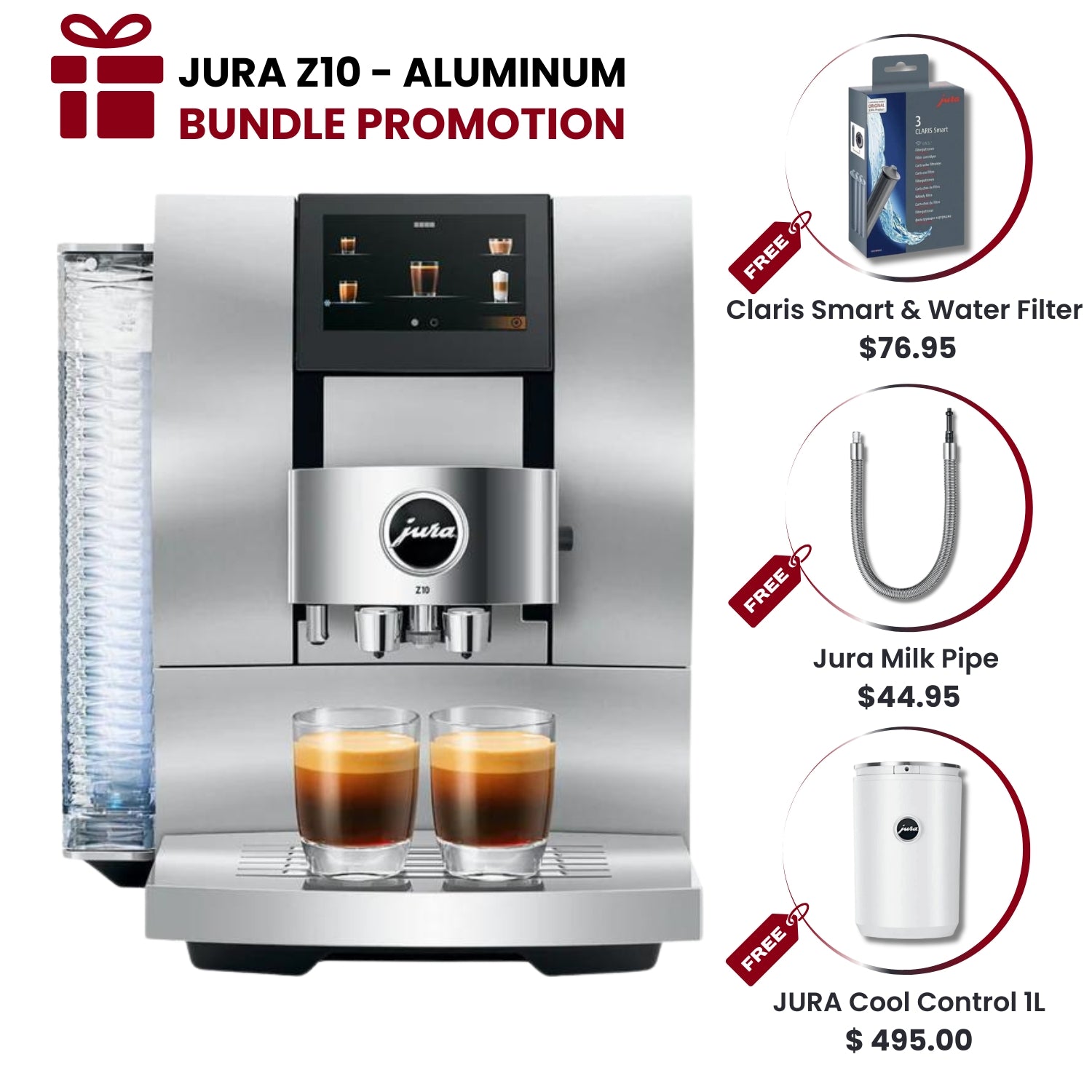 Jura Z10 Hot and Cold Brew Coffee Machine - Aluminum White