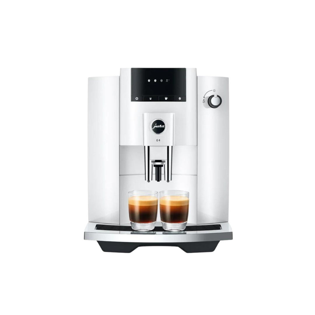 Jura E4 Super Automatic Coffee Machine - Piano White