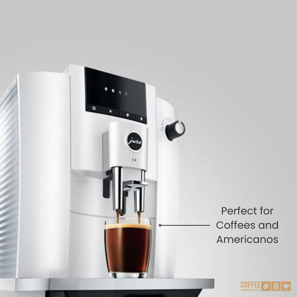 Jura E4 Super Automatic Coffee Machine - Piano White