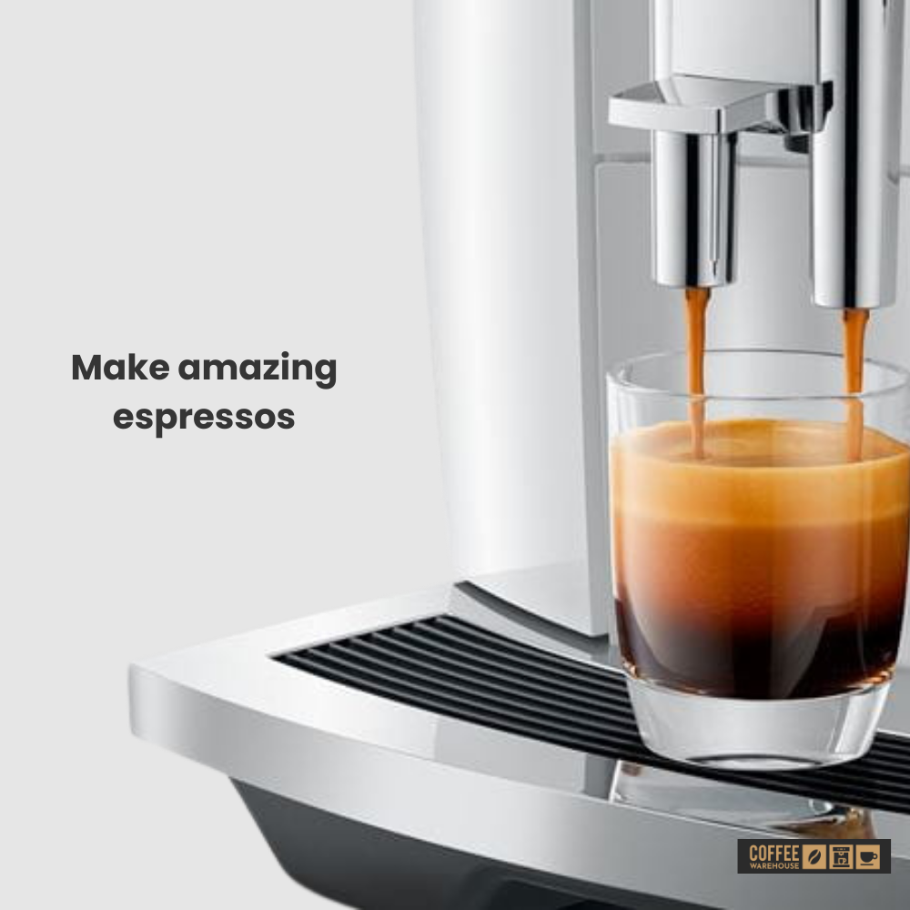Jura E4 Super Automatic Coffee Machine - Piano White