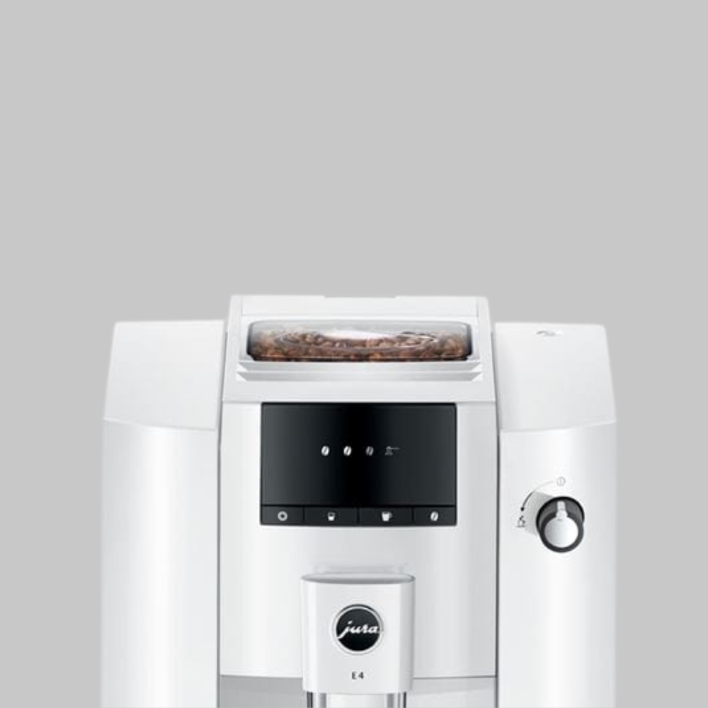Jura E4 Super Automatic Coffee Machine - Piano White