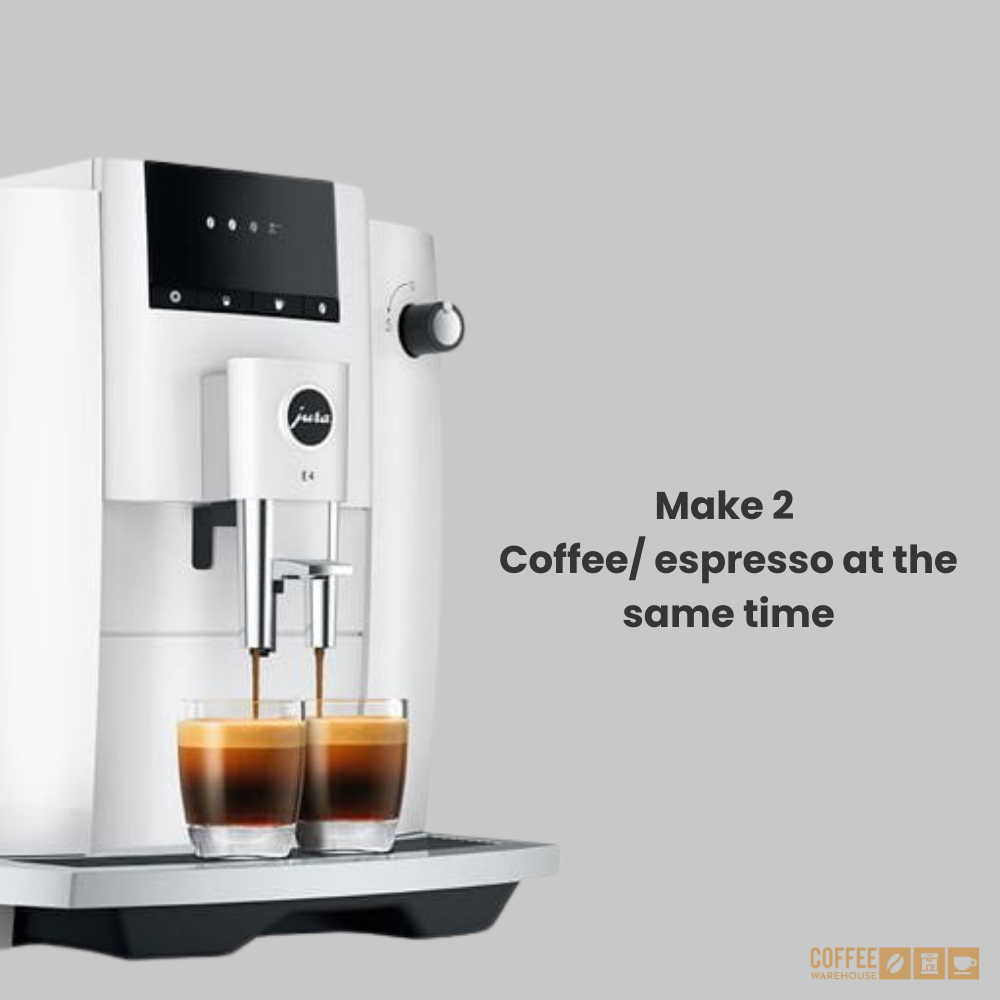 Jura E4 Super Automatic Coffee Machine - Piano White