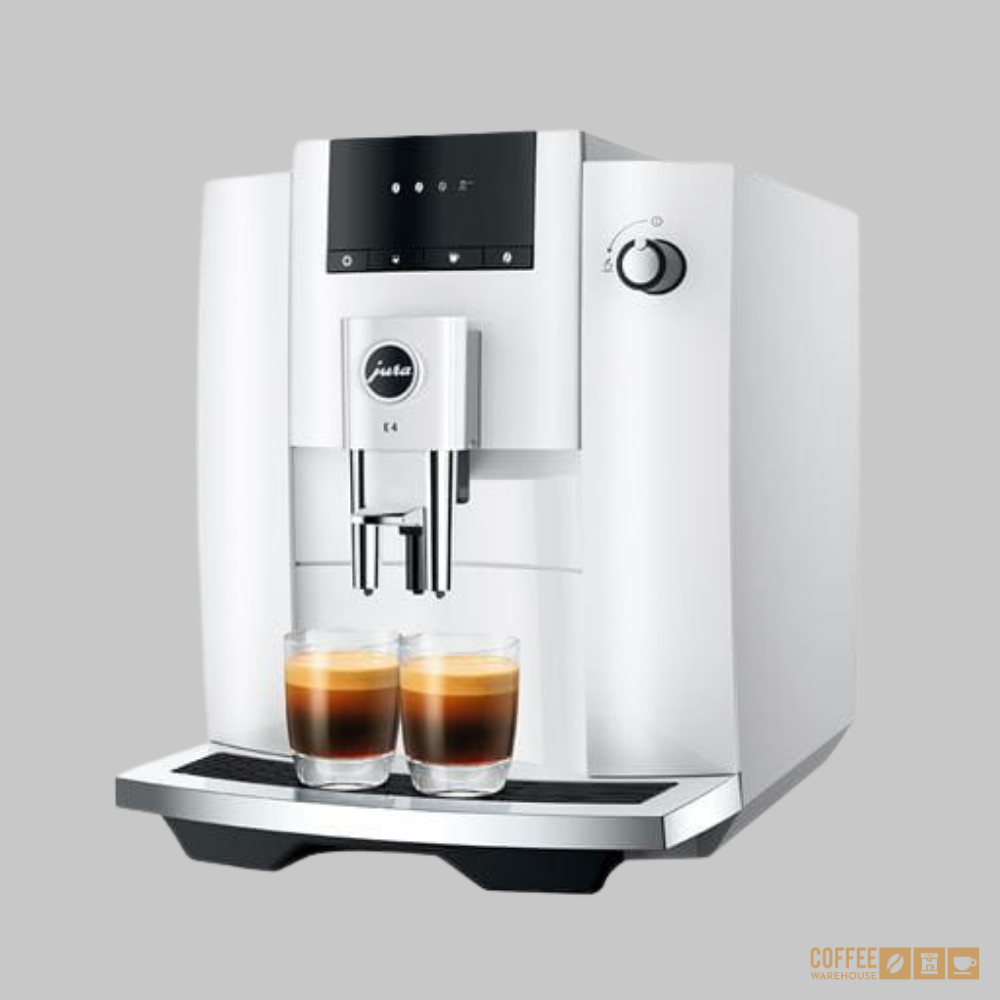 Jura E4 Super Automatic Coffee Machine - Piano White