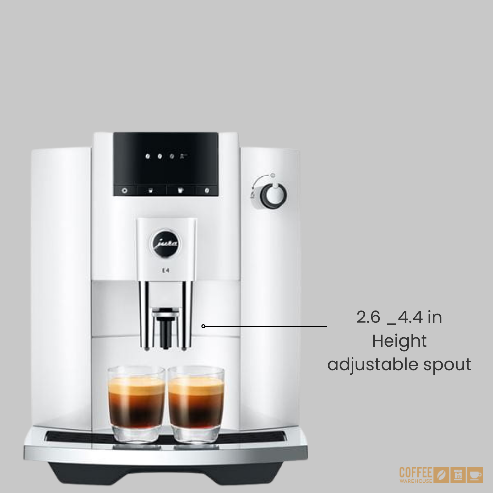 Jura E4 Super Automatic Coffee Machine - Piano White