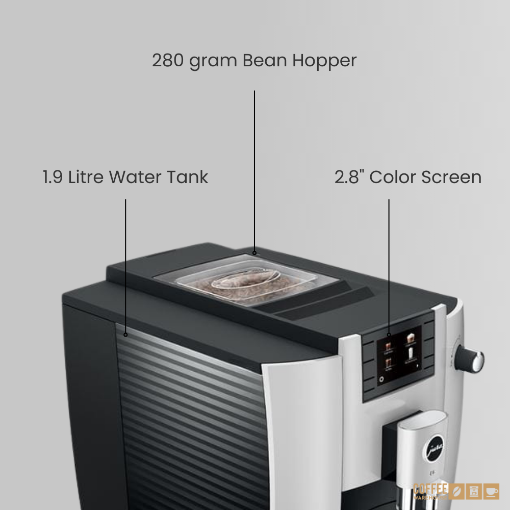 Jura E6 Super Automatic Coffee Machine - Platinum