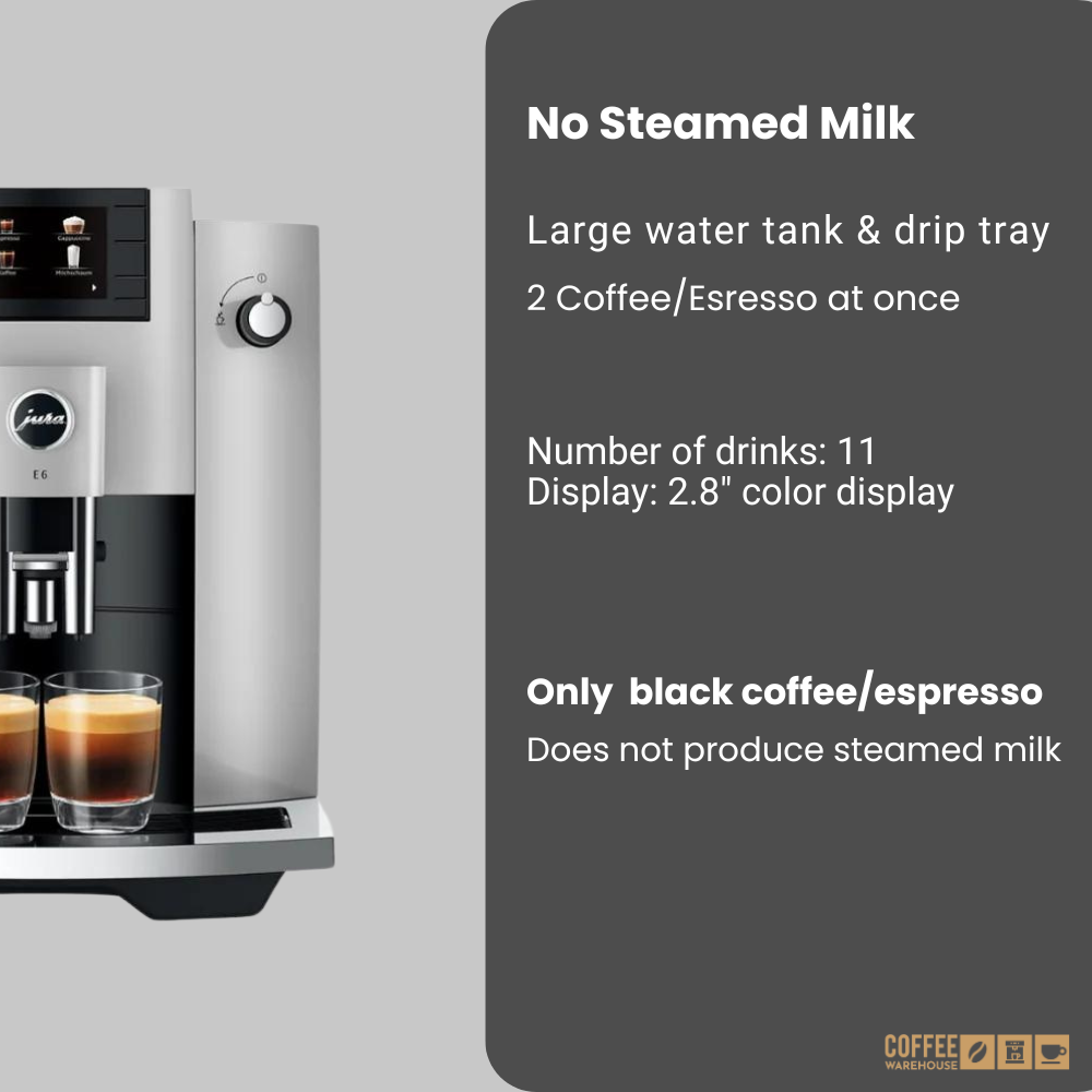 Jura E6 Super Automatic Coffee Machine - Platinum