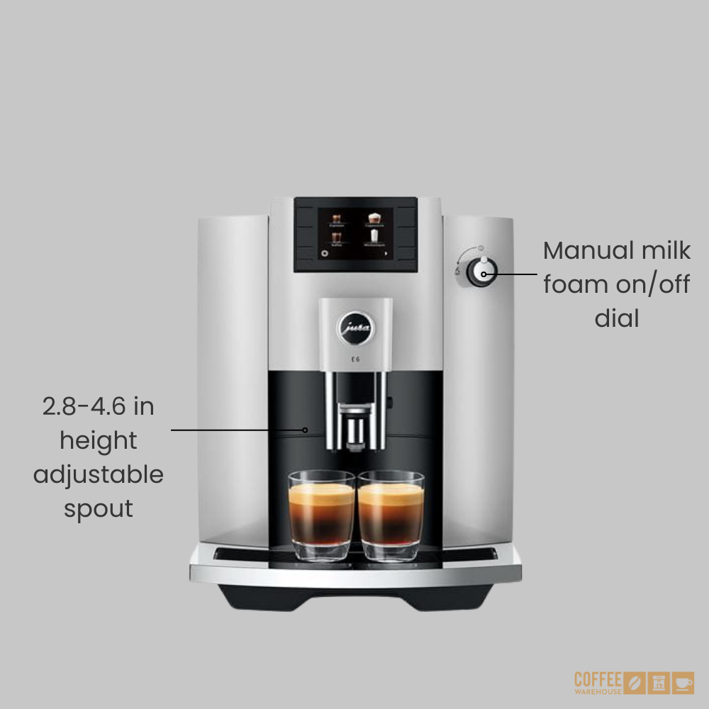 Jura E6 Super Automatic Coffee Machine - Platinum