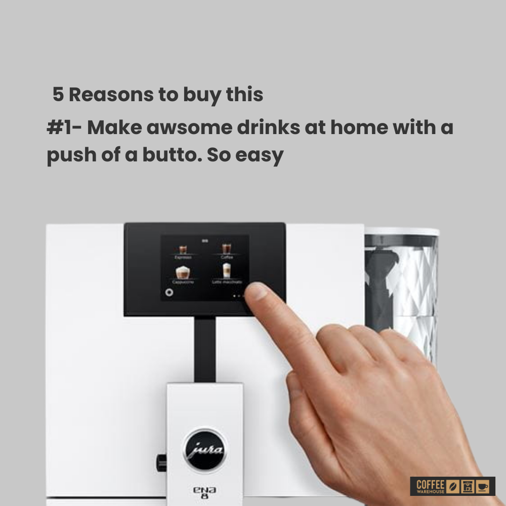 Jura ENA8 Super Automatic Coffee Machine - Nordic White