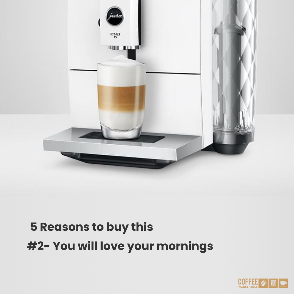 Jura ENA8 Super Automatic Coffee Machine - Nordic White