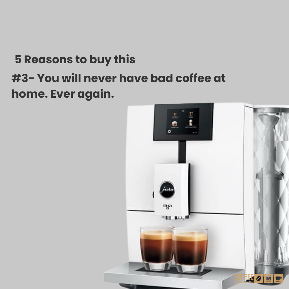 Jura ENA8 Super Automatic Coffee Machine - Nordic White