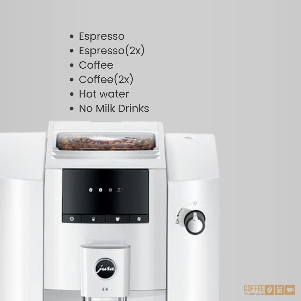 Jura E4 Super Automatic Coffee Machine - Piano White