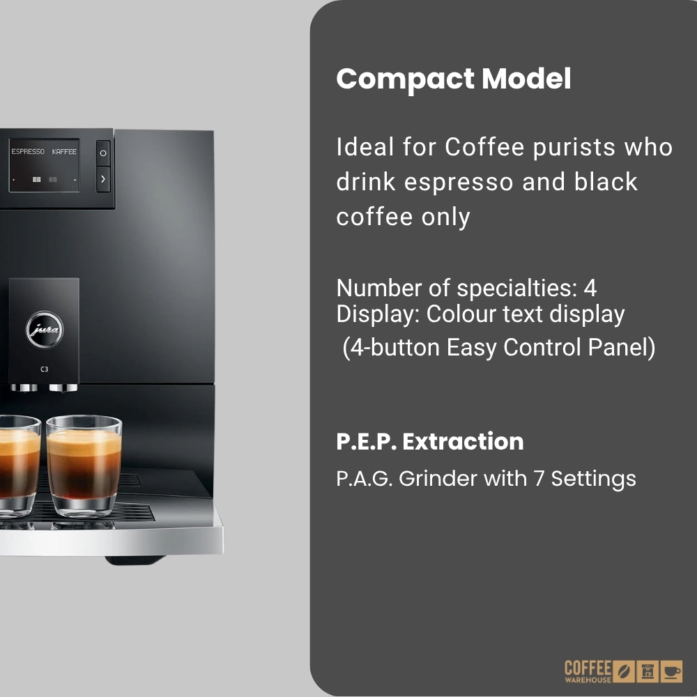 Jura C3 Super Automatic Coffee Machine - Piano Black