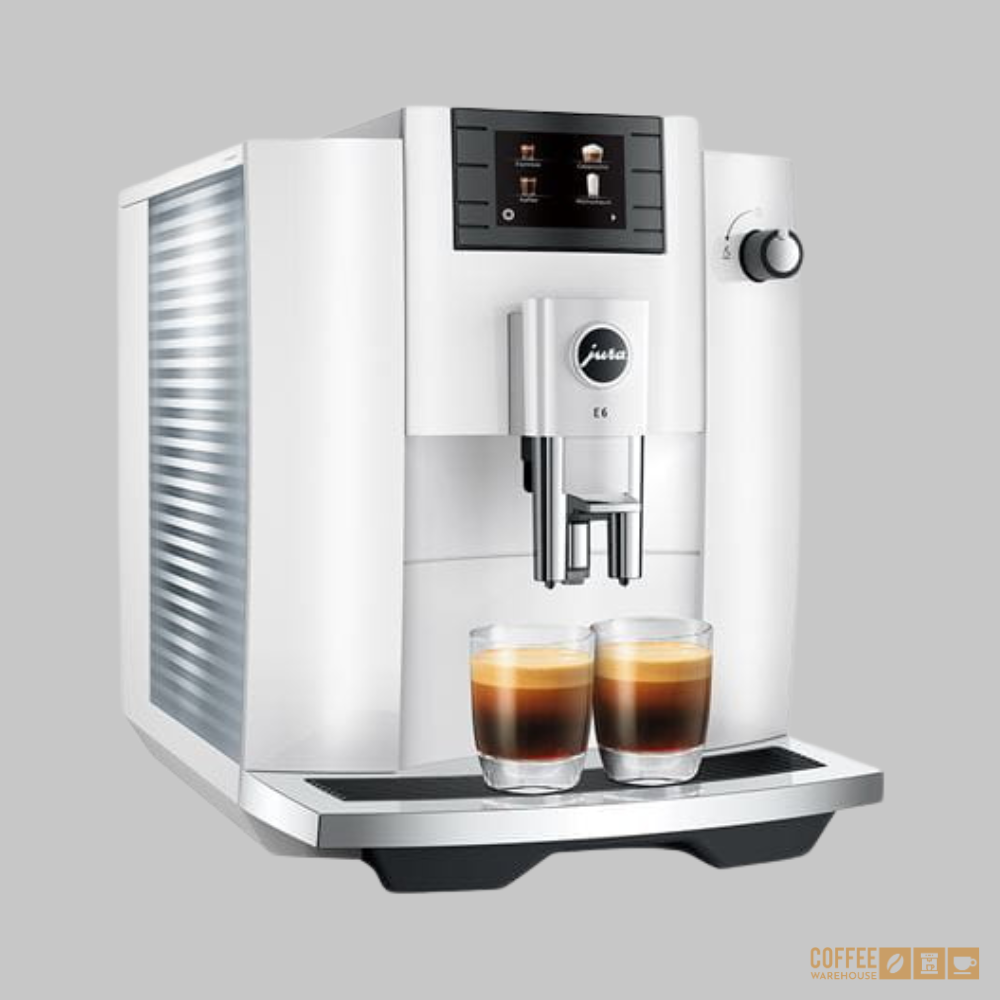 Jura E6 Super Automatic Coffee Machine - Piano White