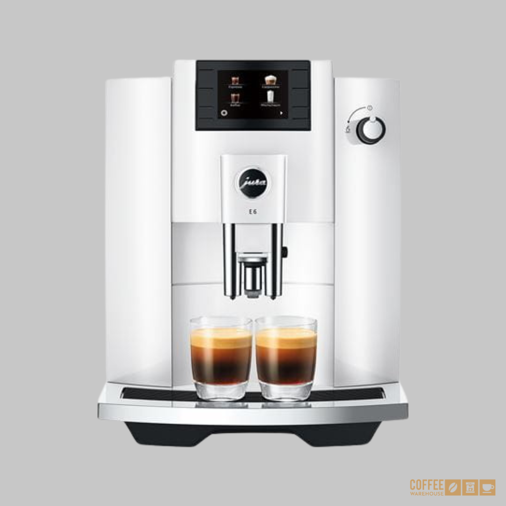 Jura E6 Super Automatic Coffee Machine - Piano White
