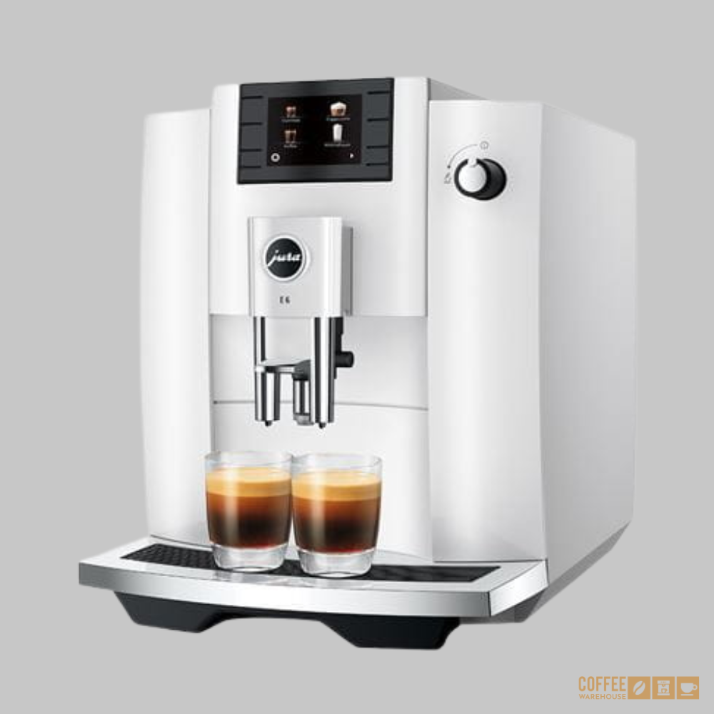 Jura E6 Super Automatic Coffee Machine - Piano White