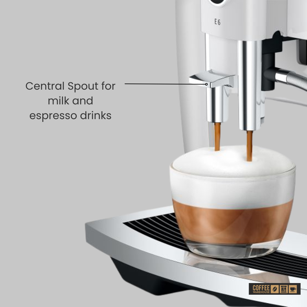 Jura E6 Super Automatic Coffee Machine - Piano White