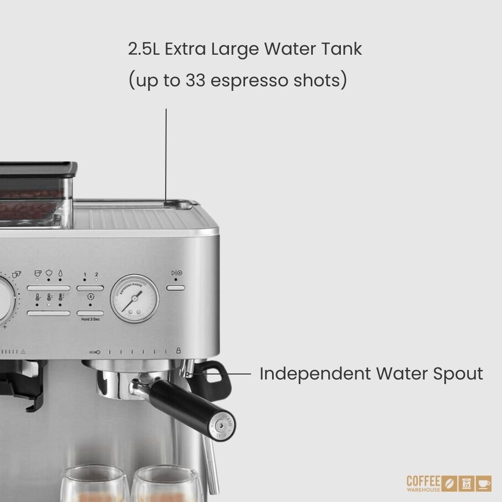 KitchenAid Semi Automatic Espresso Machine with Burr Grinder - Brushed Stainless Steel