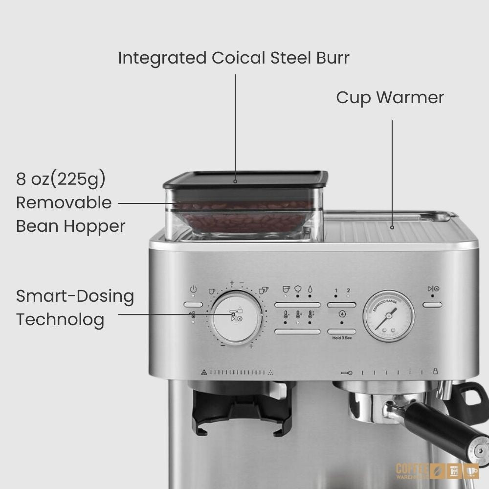KitchenAid Semi Automatic Espresso Machine with Burr Grinder - Brushed Stainless Steel