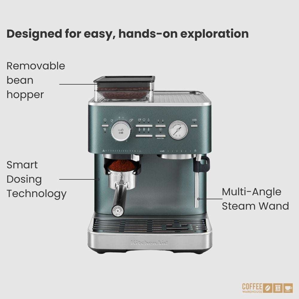 KitchenAid Semi Automatic Espresso Machine with Burr Grinder - Juniper