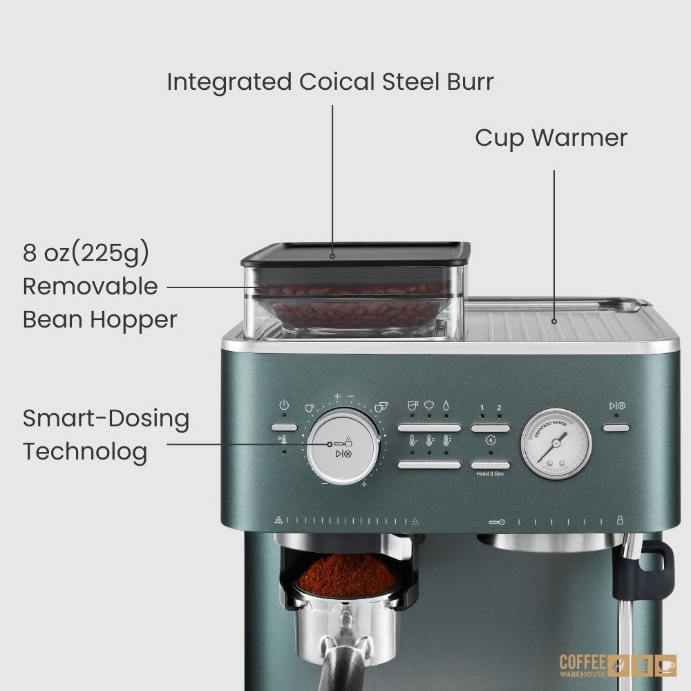 KitchenAid Semi Automatic Espresso Machine with Burr Grinder - Juniper