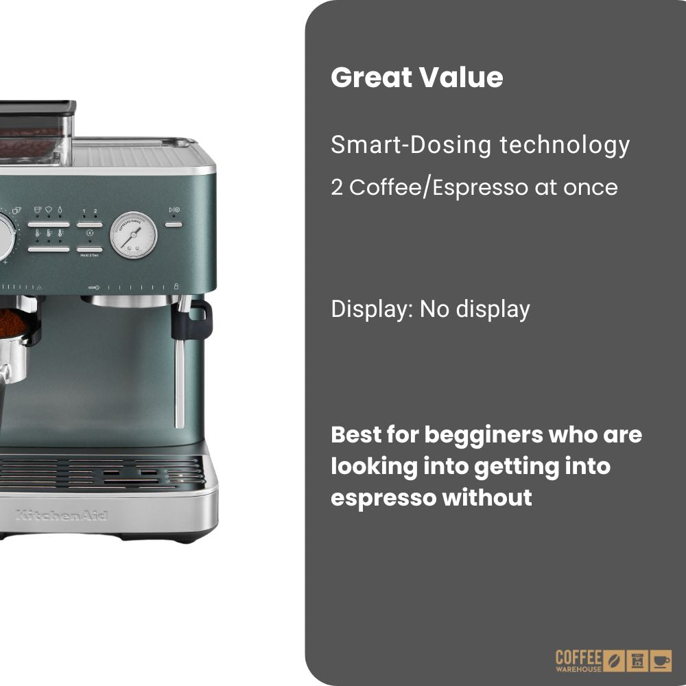 KitchenAid Semi Automatic Espresso Machine with Burr Grinder - Juniper
