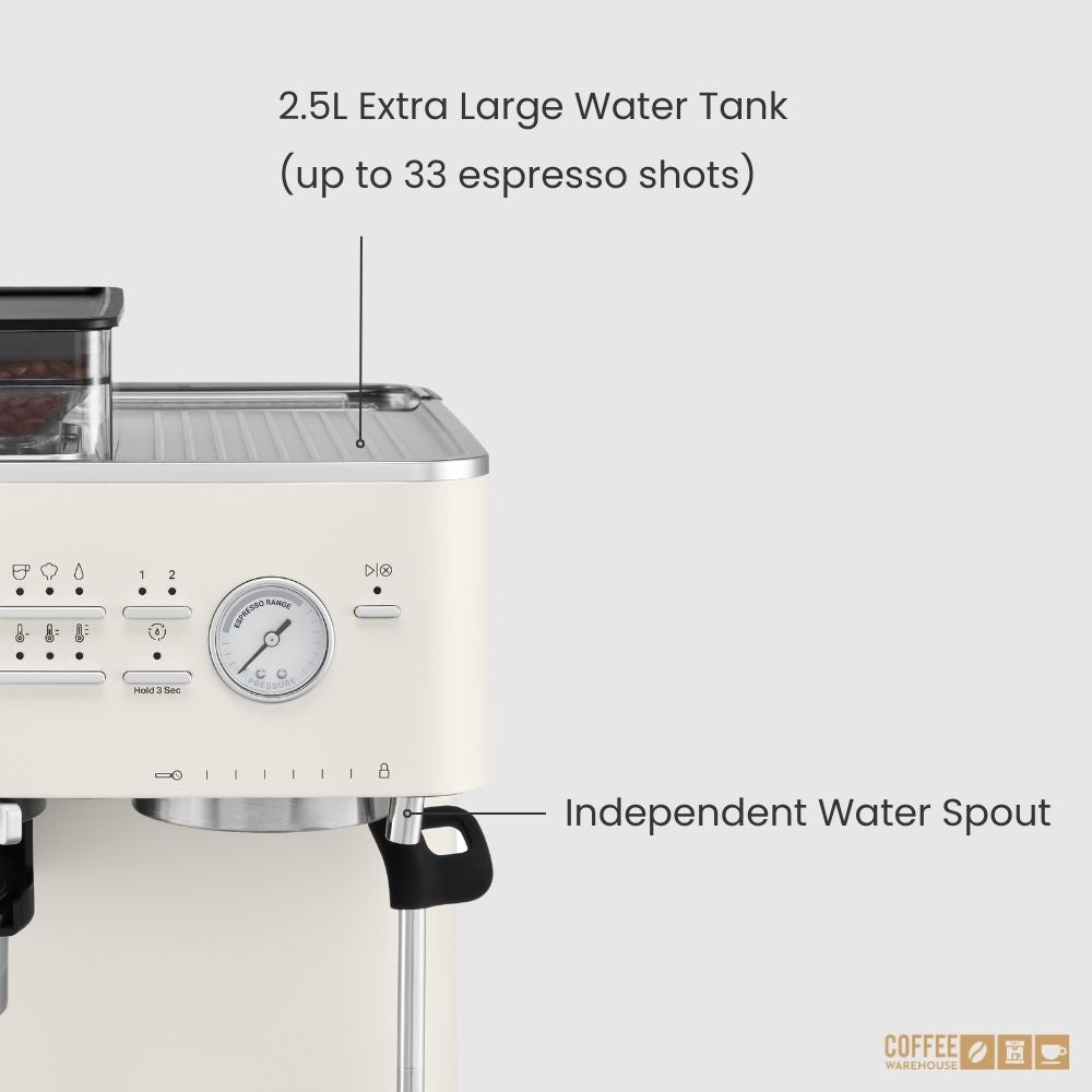 KitchenAid Semi Automatic Espresso Machine with Burr Grinder - Porcelain