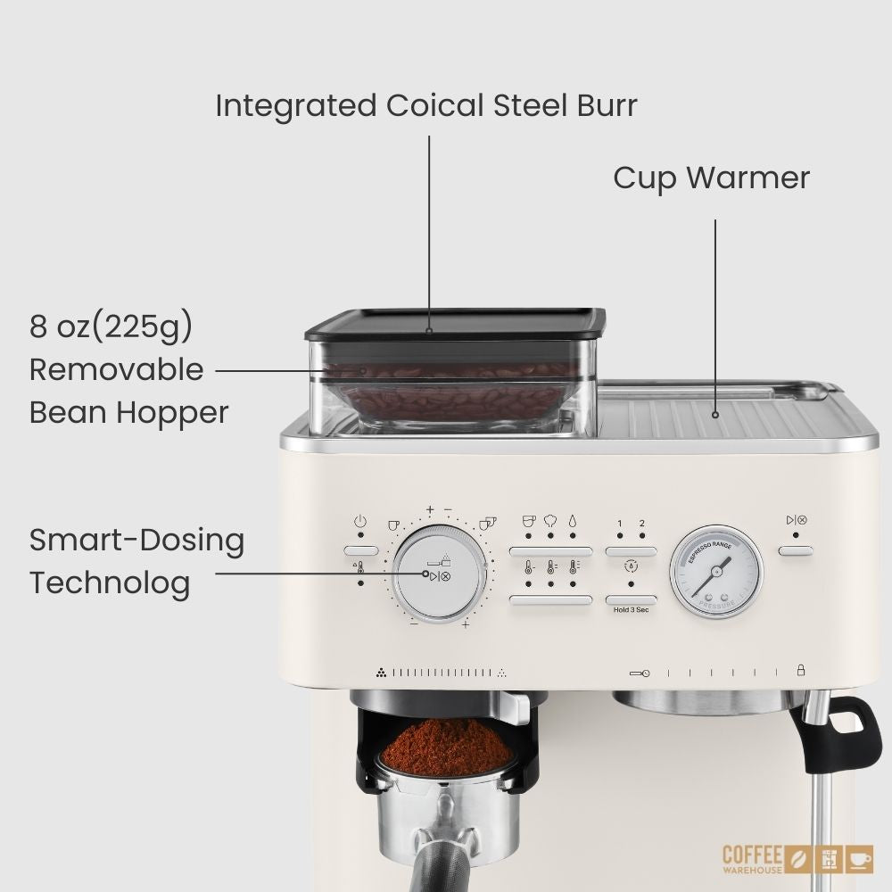 KitchenAid Semi Automatic Espresso Machine with Burr Grinder - Porcelain
