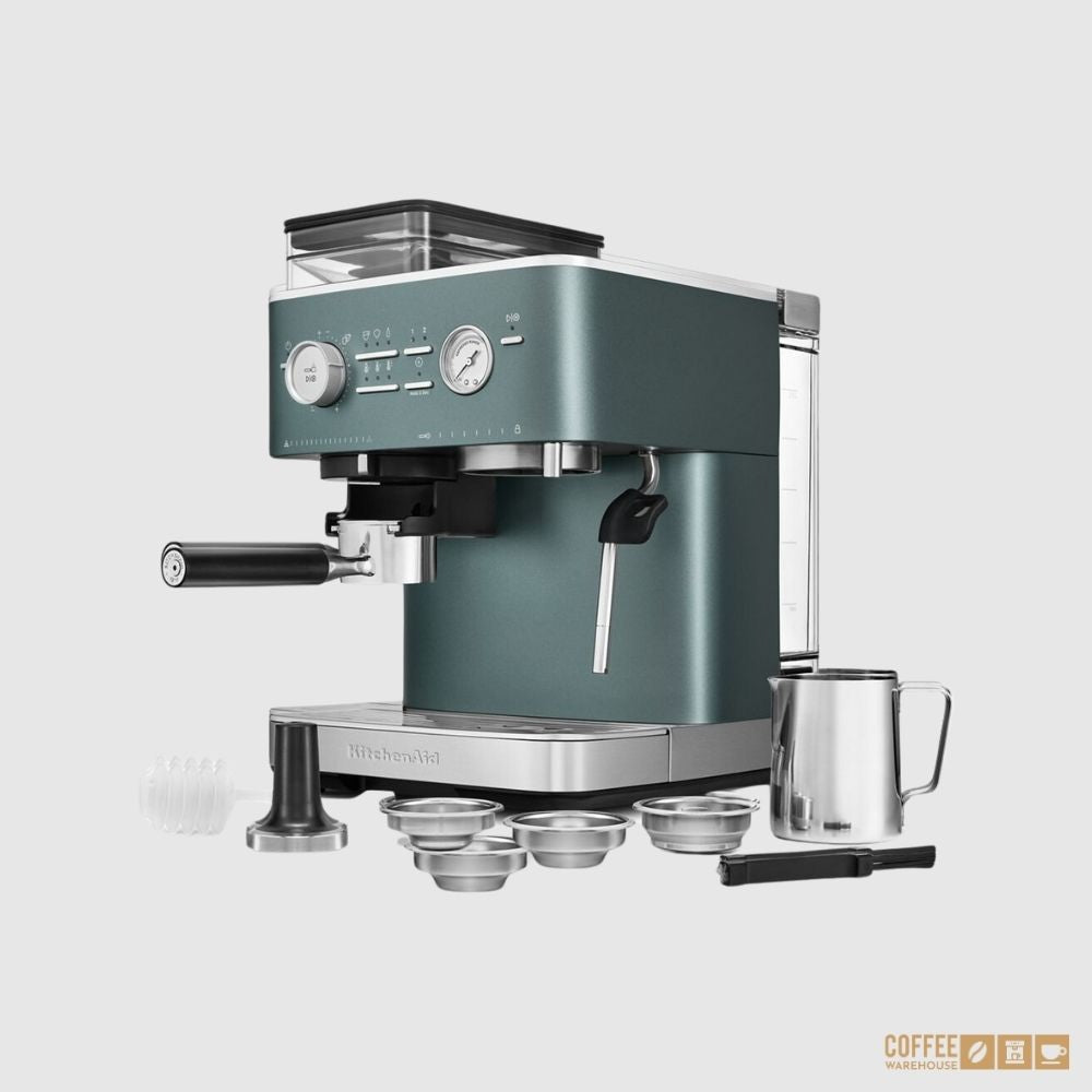 KitchenAid Semi Automatic Espresso Machine with Burr Grinder - Juniper