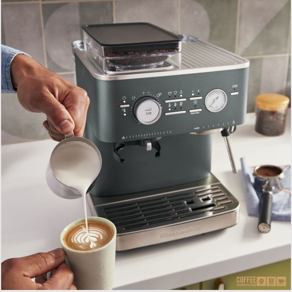 KitchenAid Semi Automatic Espresso Machine with Burr Grinder - Juniper