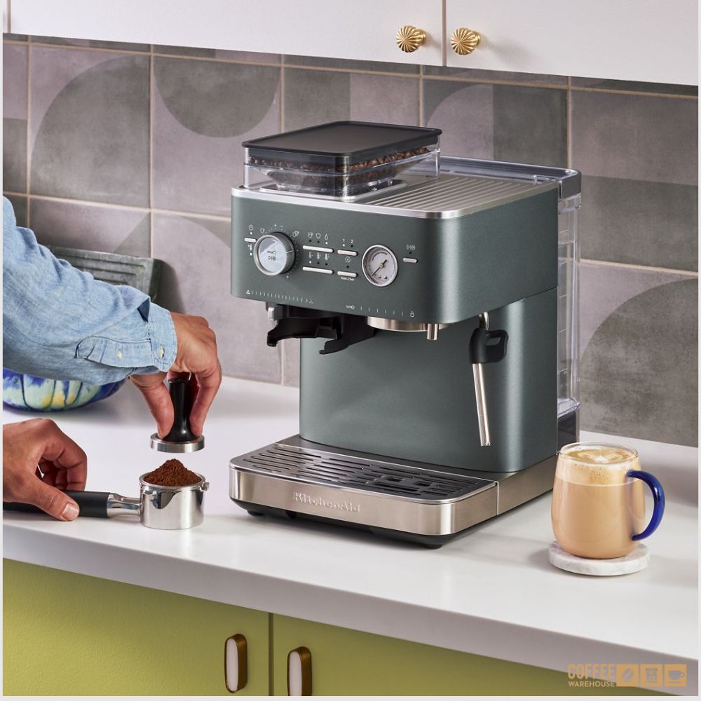 KitchenAid Semi Automatic Espresso Machine with Burr Grinder - Juniper