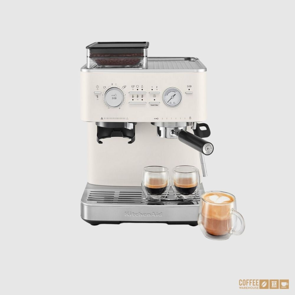KitchenAid Semi Automatic Espresso Machine with Burr Grinder - Porcelain