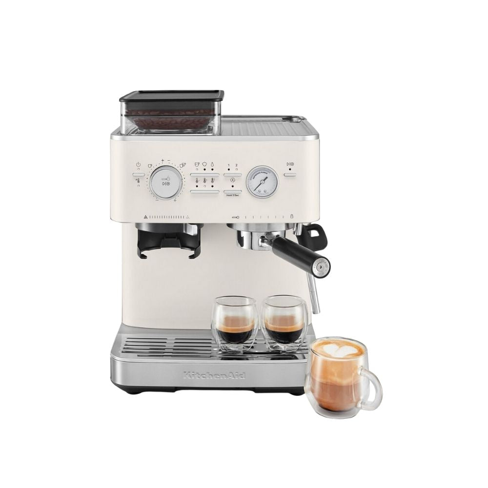 KitchenAid Semi Automatic Espresso Machine with Burr Grinder - Porcelain