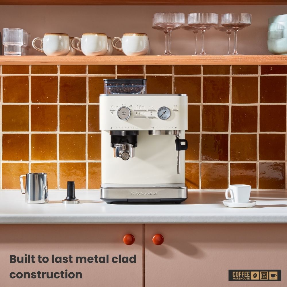 KitchenAid Semi Automatic Espresso Machine with Burr Grinder - Porcelain