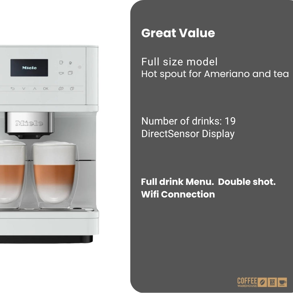 Miele CM6160 Milk Perfection Super Automatic Coffee Machine - Lotus White