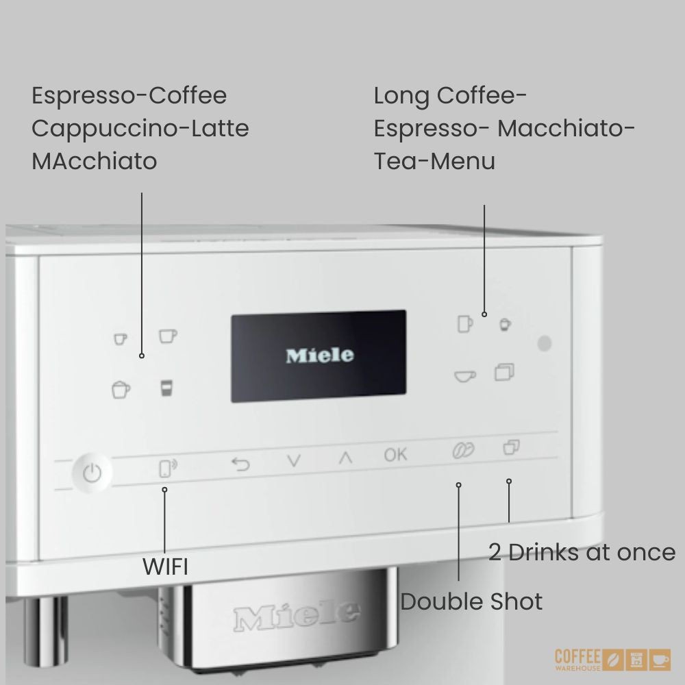 Miele CM6160 Milk Perfection Super Automatic Coffee Machine - Lotus White