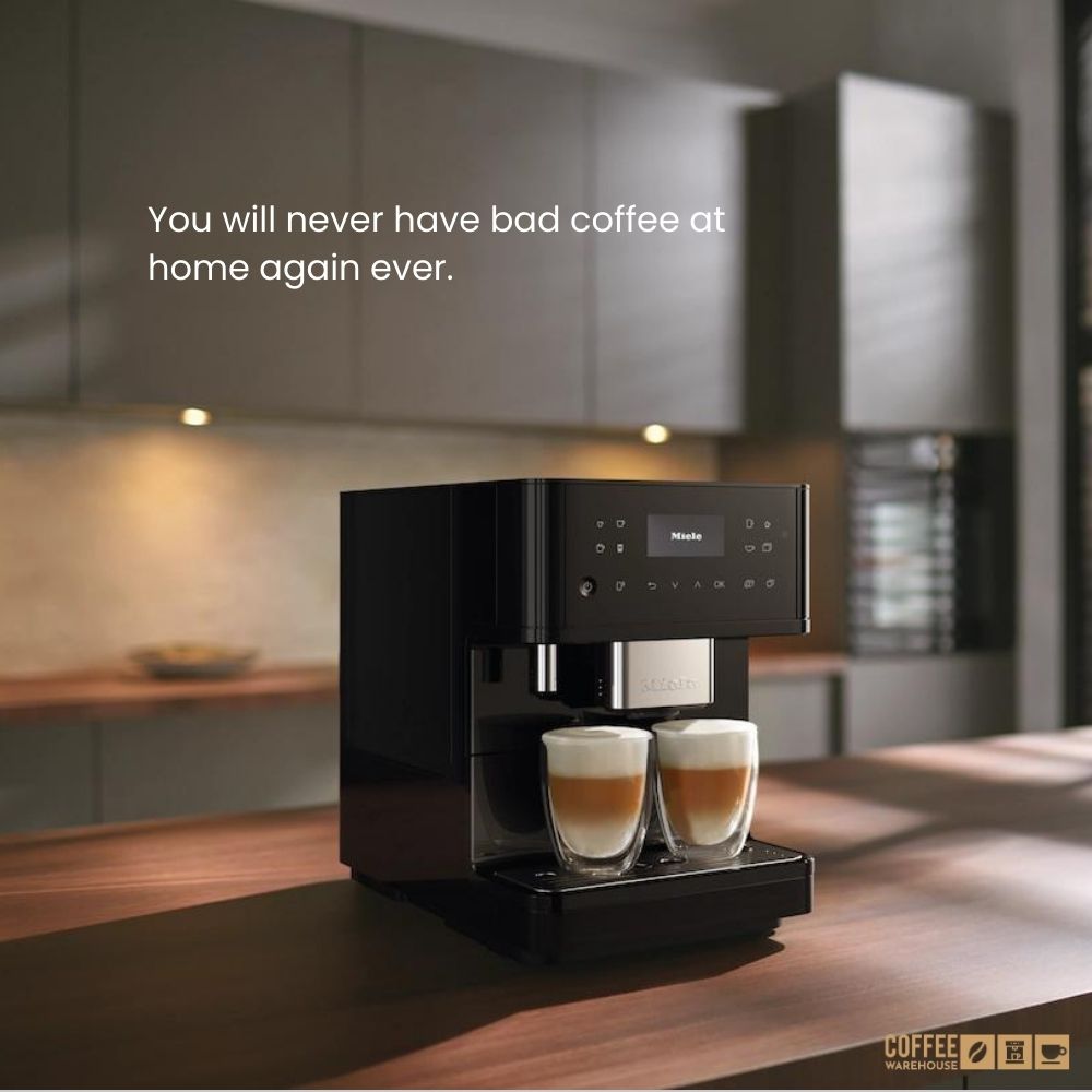 Miele CM6160 Milk Perfection Super Automatic Coffee Machine - Obsidian Black