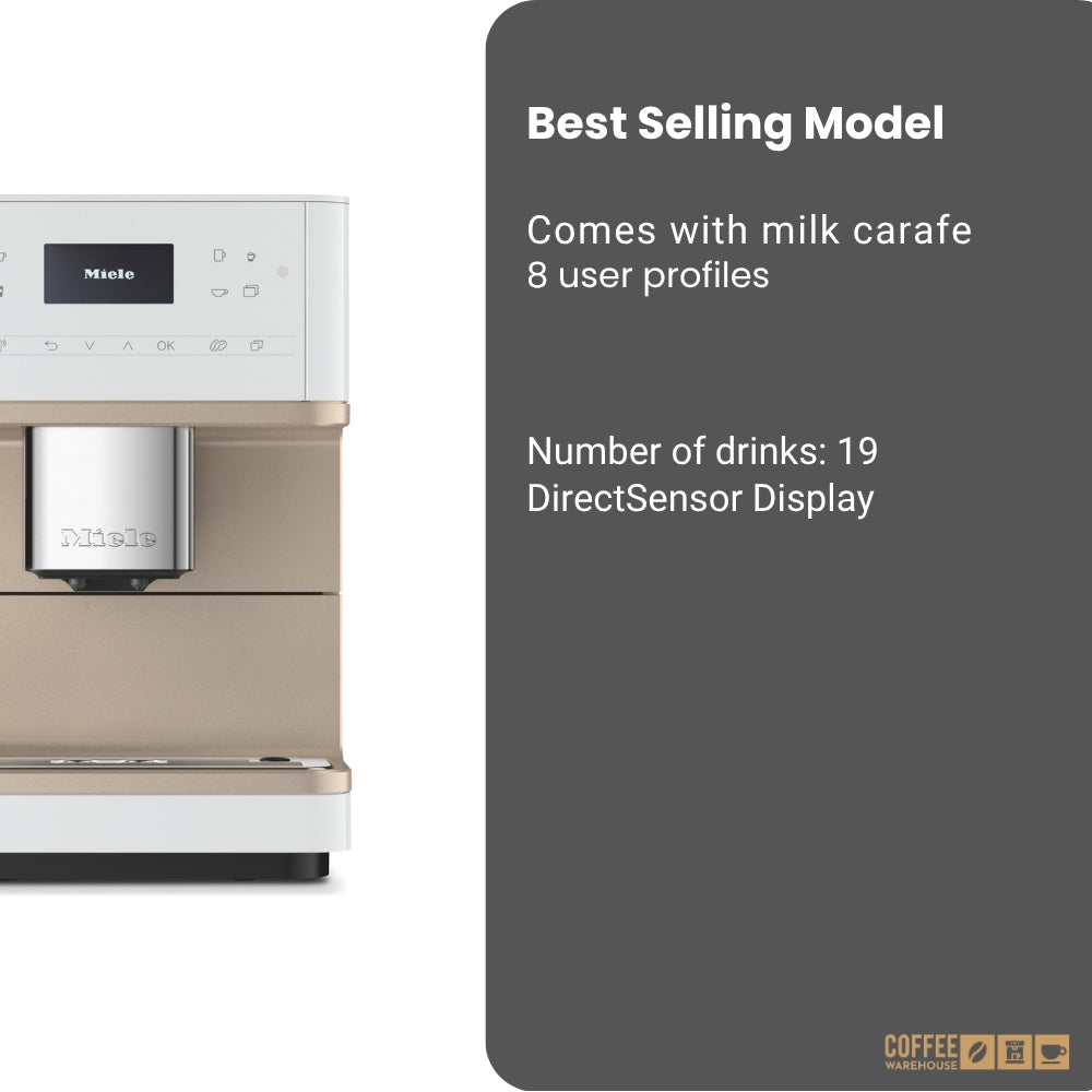 Miele CM6360 Milk Perfection Super Automatic Coffee Machine - Lotus White