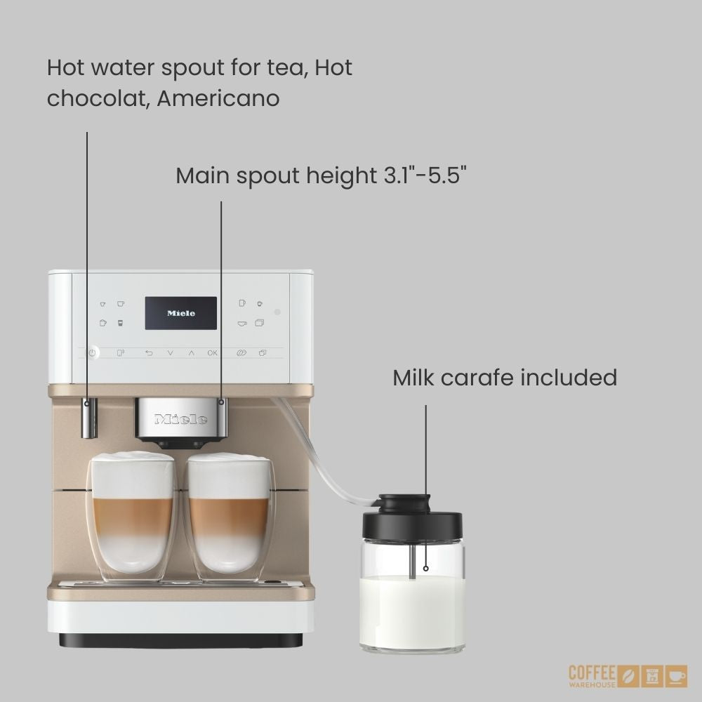 Miele CM6360 Milk Perfection Super Automatic Coffee Machine - Lotus White