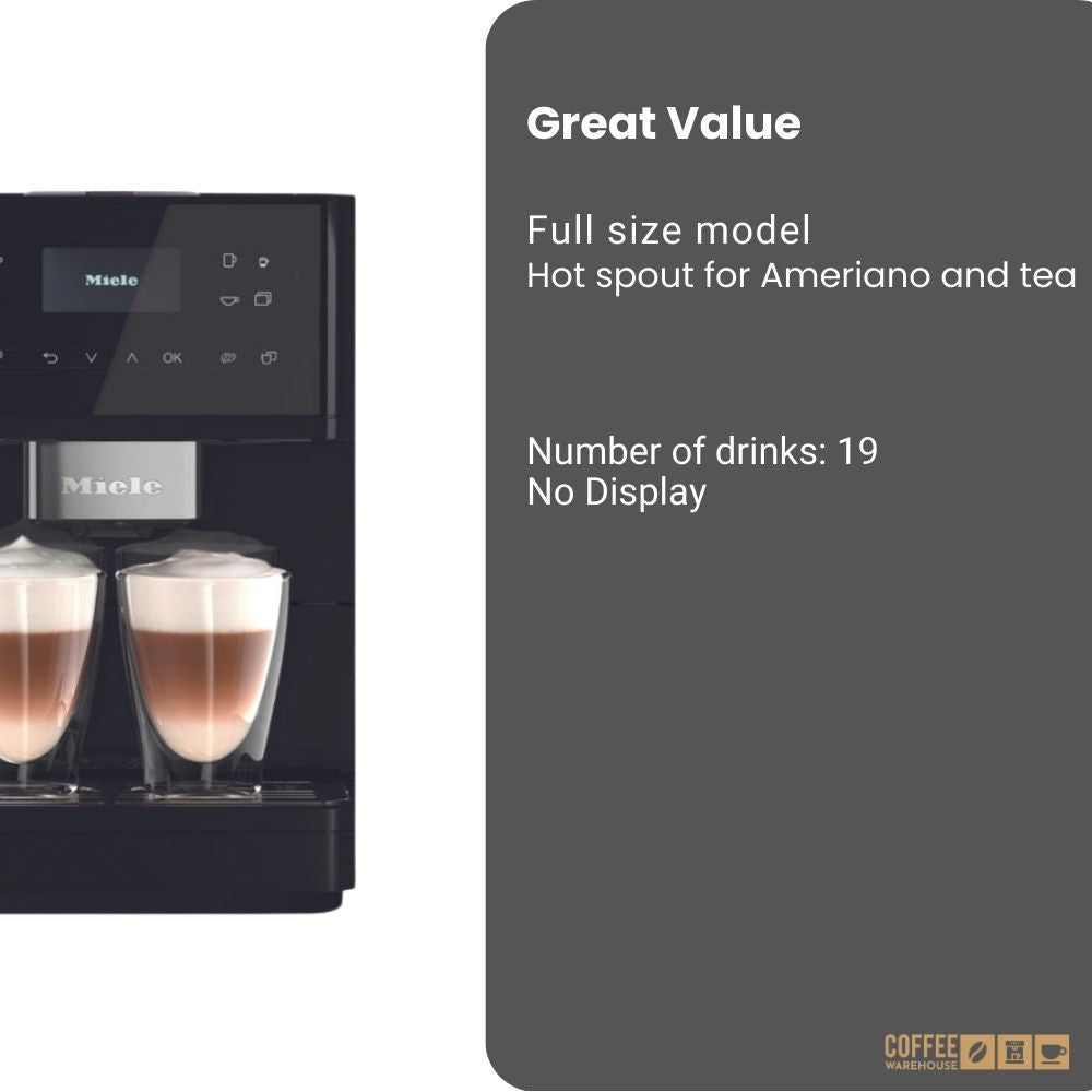 Miele CM6160 Milk Perfection Super Automatic Coffee Machine - Obsidian Black
