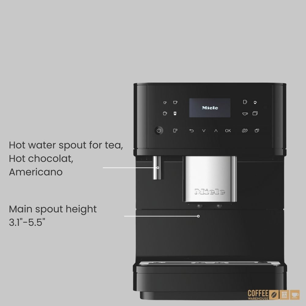 Miele CM6160 Milk Perfection Super Automatic Coffee Machine - Obsidian Black